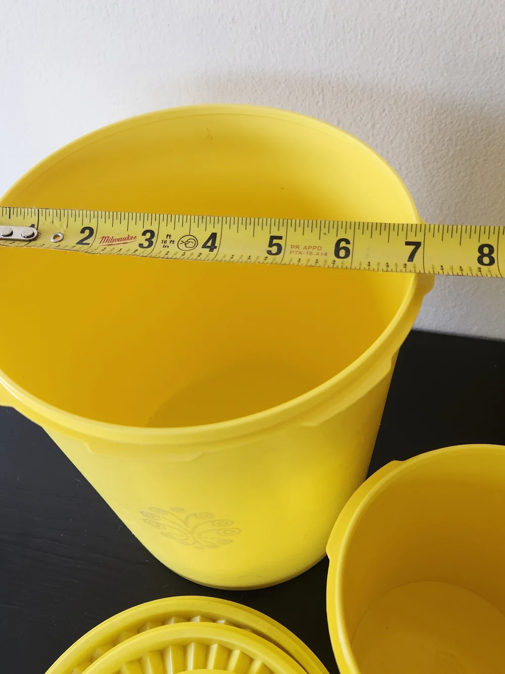 Vintage Tupperware Yellow Floral Canister Set